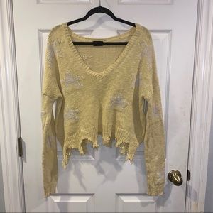 Blank Paige Distressed Star Knit Sweater- Size M/L